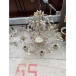 A DECORATIVE METAL CHANDELIER