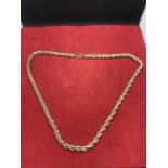 A SILVER ROPE CHAIN