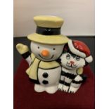 A SIGNED LORNA BAILEY SNOWMAN CAT