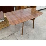A G-PLAN E-GOMME TEAK DROP-LEAF DINING TABLE, 54x33" FULLY OPEN