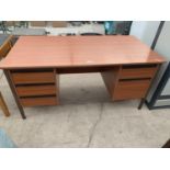 A TEAK OFFICE DESK