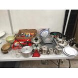 VARIOUS STAINLESS STEEL AND KITCHEN ITEMS