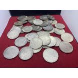 FORTY SIX WHITE METAL COINS/MEDALLIONS