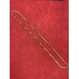 A 9 CARAT GOLD BOX CHAIN 16.5 INCHES LONG 7.32G