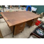 A 1960s TWIN PEDESTAL DESK