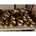 A LARGE ASSORTMENT OF TG GREEN LTD GRANVILLE BROWN AND CREAM CERAMIC WARE TO INCLUDE RAMEKINS AND