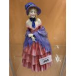 A ROYAL DOULTON 'VICTORIAN LADY' FIGURINE HN 728 BACK STAMP MARKED 8