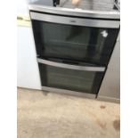 A CHROME AND BLACK AEG FREE STANDING OVEN AND HOB BELIEVED IN WORKING ORDER BUT NO WARRANTY