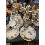 A LARGE GROUP OF ORNAMENTS TO INCLUDE FIGURINES ETC