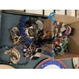 A QUANTITY OF COSTUME JEWELLERY