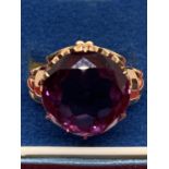 A 14 CARAT ALEXANDRITE SYNTHETIC RING 4.81G SIZE: N-O
