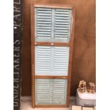 A VINTAGE STYLE DOOR WITH WOODEN FRAME HEIGHT 193CM, WIDTH 75CM