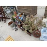 VARIOUS GARDEN ITEMS - PLANTERS, ORNAMENTS ETC