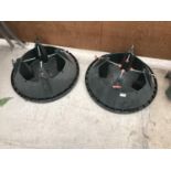 TWO LARGE CHRISTMAS TREE STANDS, DIAMETER 40CM