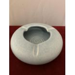 A PILKINGTONS LANCASTRIAN POTTERY PALE BLUE ASHTRAY IMPRESSED 1948-1957 MARKED EB (ERIC BRIDGES)