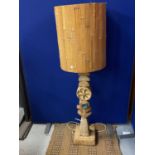 A STUDIO POTTERY CERAMIC TOTEM STYLE FLOOR LAMP BELIEVED TO BE A BERNARD ROOKE EXAMPLE -