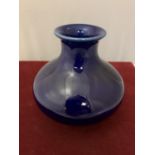 A PILKINGTONS LANCASTRAIN POTTERY DARK BLUE VASE IMPRESSED 1909 MARKED X FOR THROWER WILLIAM BRAY