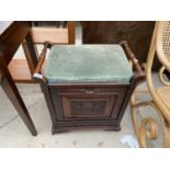 A LATE VICTORIAN MAHOGANY PIANO STOOL