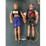 TWO ACTION MAN FIGURES TO INCLUDE ONE WITH ABSEILING EQUIPMENT