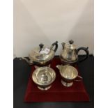 A HALLMARKED BIRMINGHAM SILVER TEA SERVICE TO INCLUDE A TEAPOT, COFFEE POT, JUG AND SUGAR BOWL