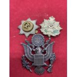 THREE ARMY CAP BADGES TO INCLUDE A CHESHIRE REGIMENT