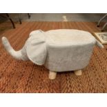 A FAUX SUEDE ELEPHANT FOOT STOOL