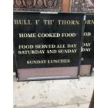 TWO LARGE PUB ADVERTISING SIGNS, WIDTH 150CM, HEIGHT 150CM