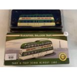 A DIE CAST MODEL OF A BLACKPOOL BALLOON TRAM