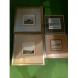 FOUR FRAMED PRINTS OF ABERSOCH AND THE SURROUNDING AREA