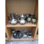 VARIOUS EPNS - TEAPOTS, GOBLETS ETC