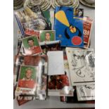 A LARGE ASSORTMENT OF MANCHESTER UNITED MEMORABILIA TO INCLUDE A 1999 CHAMPIONS LEAGUE FINAL AND
