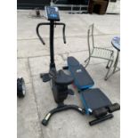 A ROGER BLACK EXERCISE BICYCLE AND A SIT UP BENCH
