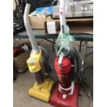 A RED SPIRIT HOOVER AND A YELLOW ARGOS HOOVER BOTH BELIEVED IN WORKING ORDER BUT NO WARRANTY