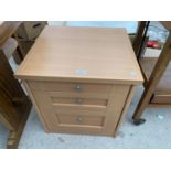 A MODERN BEDROOM CHEST OF THREE DRAWERS