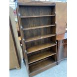 A MID 20TH CENTURY SEVEN TIER WATERFALL OPEN BOOKCASE, 35" WIDE, 72" HIGH