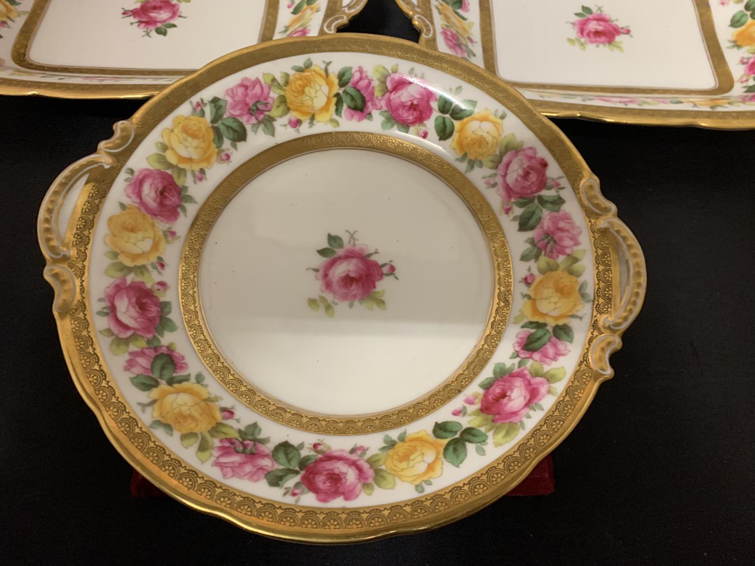 THREE VICTORIAN CAULDON WARE DISHES TWO RECTANGULAR AND ONE CIRCULAR - Image 4 of 6