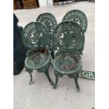 FOUR METAL GARDEN CHAIRS