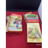 TWO VINTAGE PACKS OF CARDS WOODLAND OLD MAID WITH ORIGINAL PRICE TAG AND WOODLAND HAPPY FAMILIES