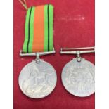 TWO WW11 MEDALS ONE WITH RIBBONS