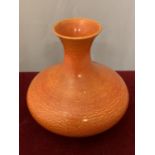 A PILKINGTONS LANCASTRIAN POTTERY SPECKLED ORANGE VASE IMPRESSED 1907