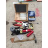 VARIOUS WATCHMAKER'S PARTS AND TOOLS - SCREWDRIVERS, PUNCHES, PLIERS ETC