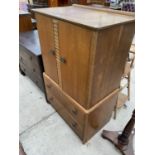 A MID 20TH CENTURY OAK STAG TALLBOY, 30" WIDE