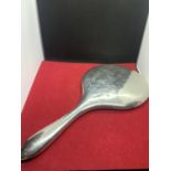 A BIRMINGHAM HALLMARKED SILVER BACKED HAND MIRROR