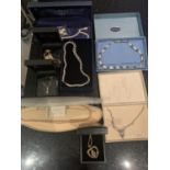 EIGHT ITEMS OF BOXED QUALITY COSTUME JEWELLERY