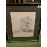 A GELDART FRAMED AND SIGNED LIMITED EDITION PRINT 75/600 GELDART OF 'NETHER ALDERLEY CHURCH'