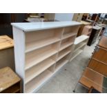 THREE PAINTED OPEN BOOKSHELVES