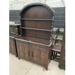 A PRIORY STYLE DRESSER WITH PLATE RACK, 48" WIDE