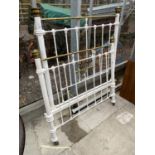 A VICTORIAN BRASS AND IRON SINGLE BEDSTEAD