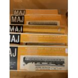 FIVE BOXED MAJ 4MM SCALE EASY TO BUILD COACH KITS