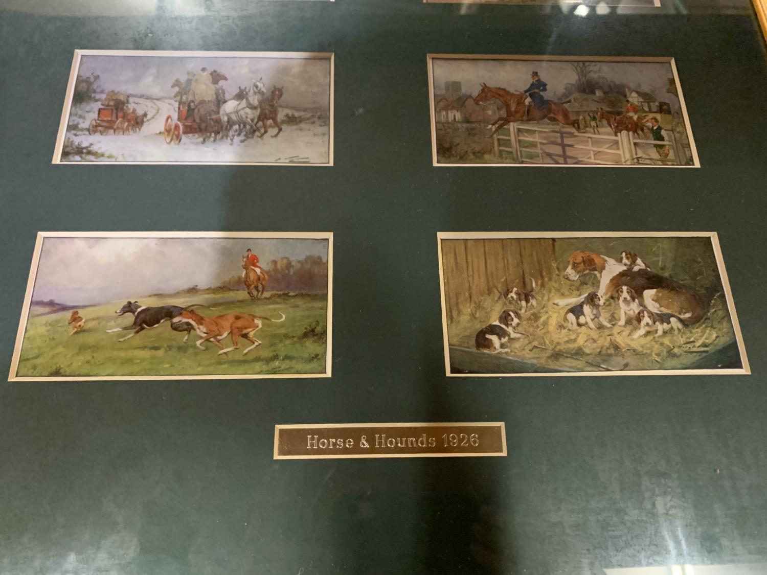 A FRAMED COLLECTION OF HORSE AND HOUNDS CARDS - Image 3 of 6